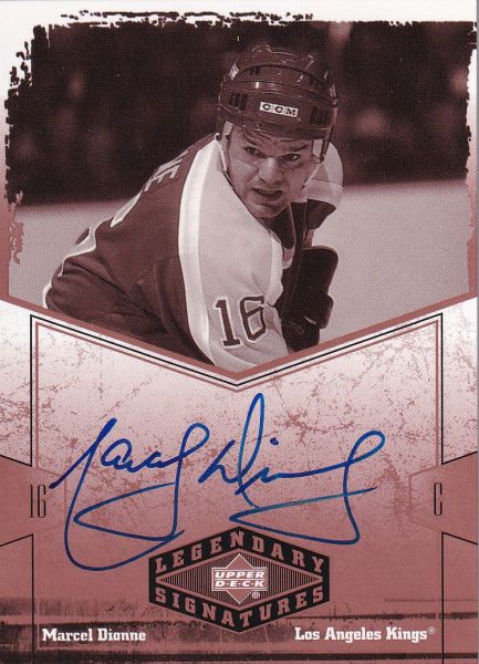 AUTO karta MARCEL DIONNE 04-05 UD Legendary Signatures číslo MD